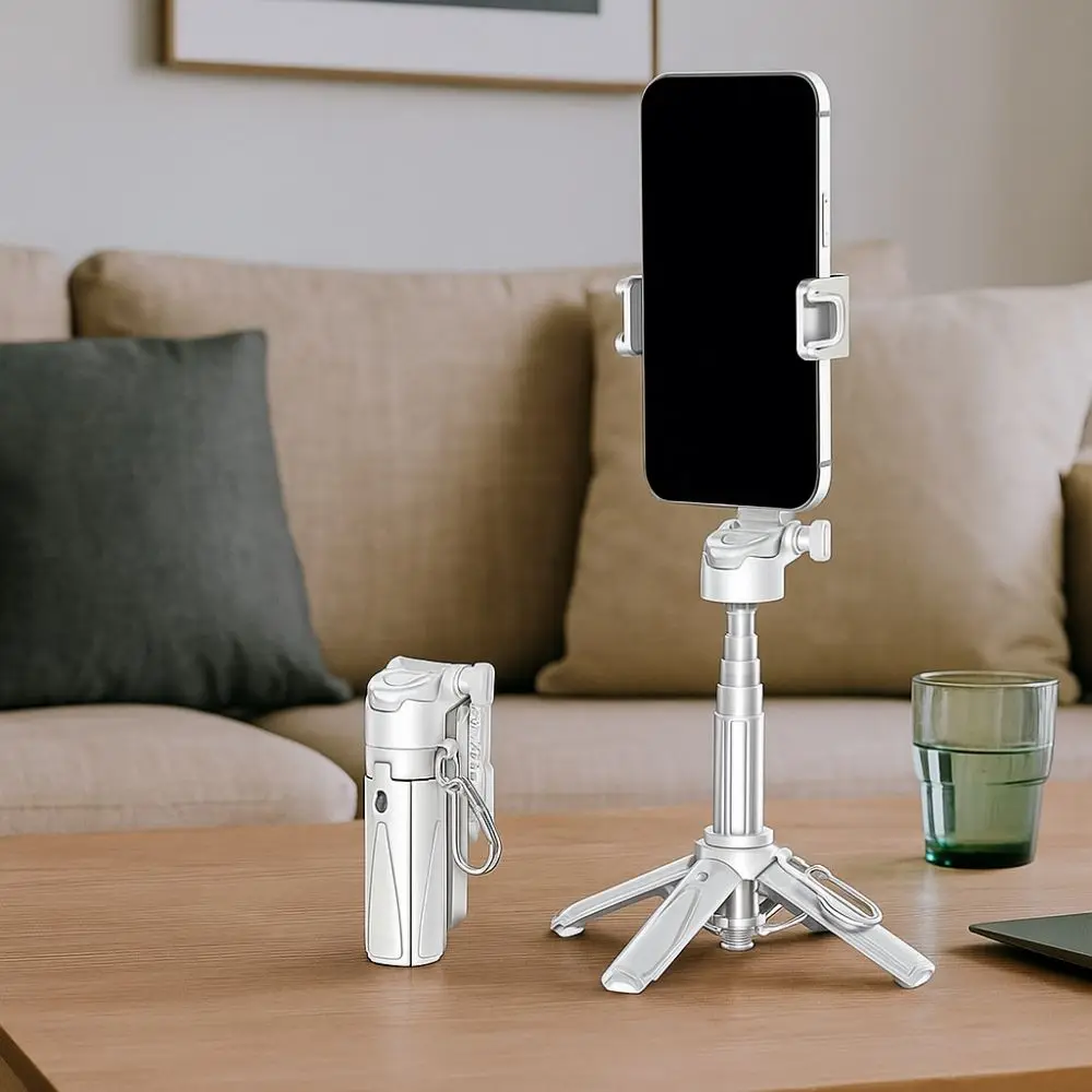 3 in 1 Mini Telescopic Selfie Stick Extendable 360° Rotation Bluetooth Selfie Stick with Wireless Bluetooth Lightweight