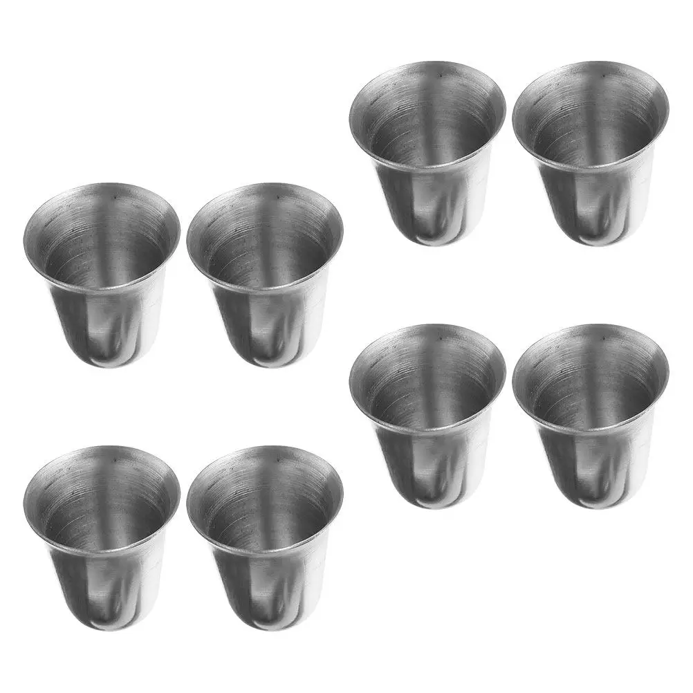 8Pcs Stainless Steel Holy Communion Cups Stackable Compact Religious Drinking Cups for Sacrament Ceremony Whiskey Shots Church