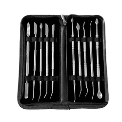 10 Pcs/Box Stainless Steel Soft Clay Tools Polymer Sculpting Smoothing Wax Pottery Ceramic Modeling Carved Tools WIth Box