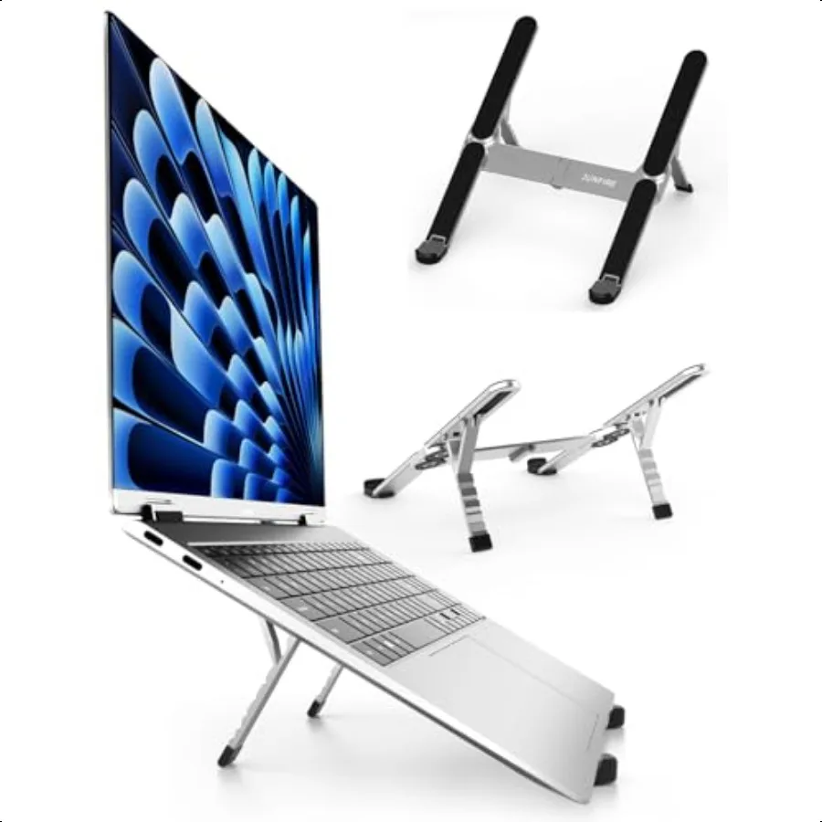 

Складная подставка для ноутбука Junfire для путешествий, алюминиевая стабильная эргономичная подставка для ноутбука с 6-уровневой регулировкой высоты, подходит для книги A