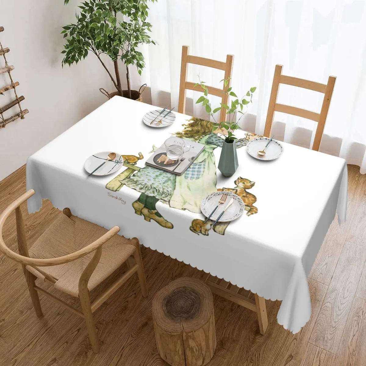 

Sarah Kay Girl Customized Rectangular Tablecloth Oilproof Table Cover for Festival Party Decorations Table Cloth