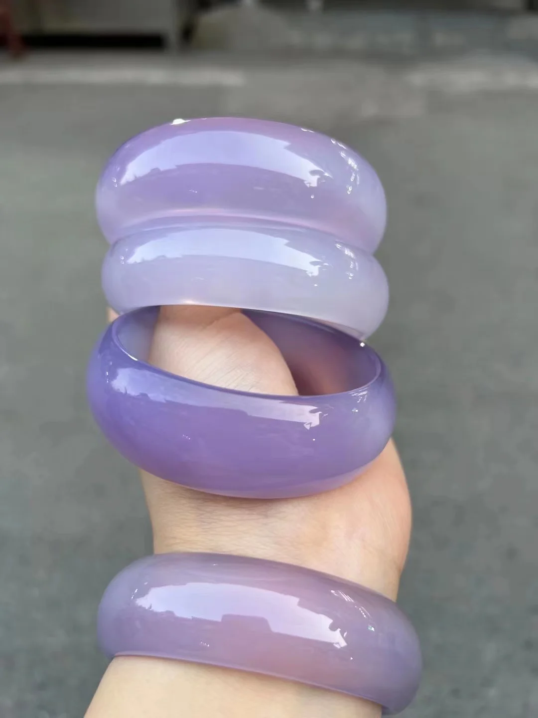 New Natural Lavender Color Bracelet High-end Products widen Jade Bangle Handring Exquisite Elegant Handring women's Jewelry