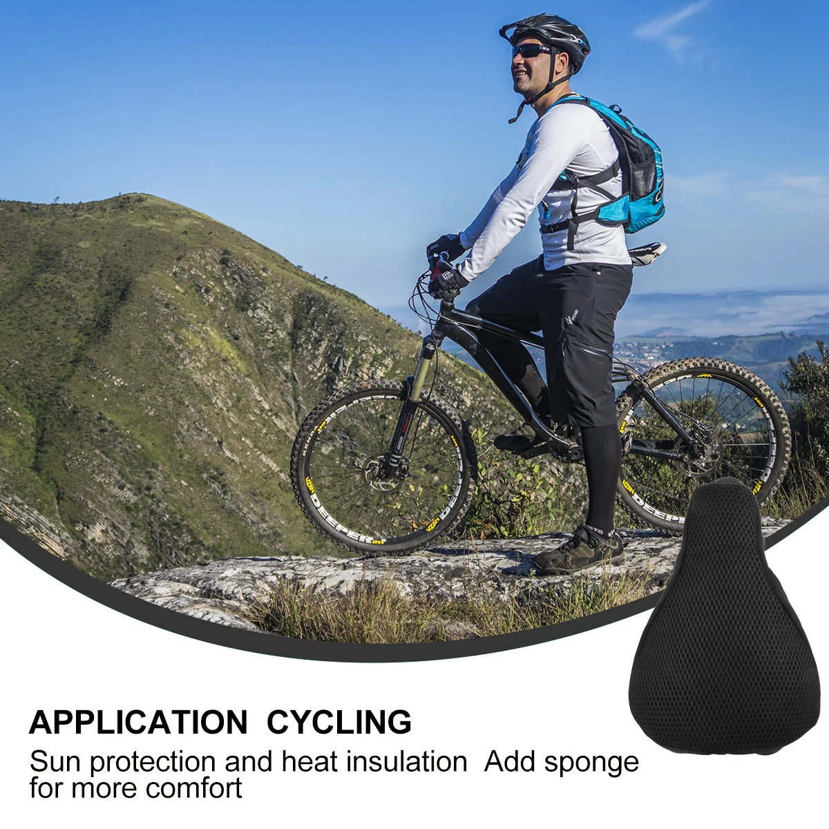 

Bike Seat Cover 3D Breathable Mesh With Elastic Band Fit For Mountain Bicycle Saddle Protection Outdoor Riding Accessory