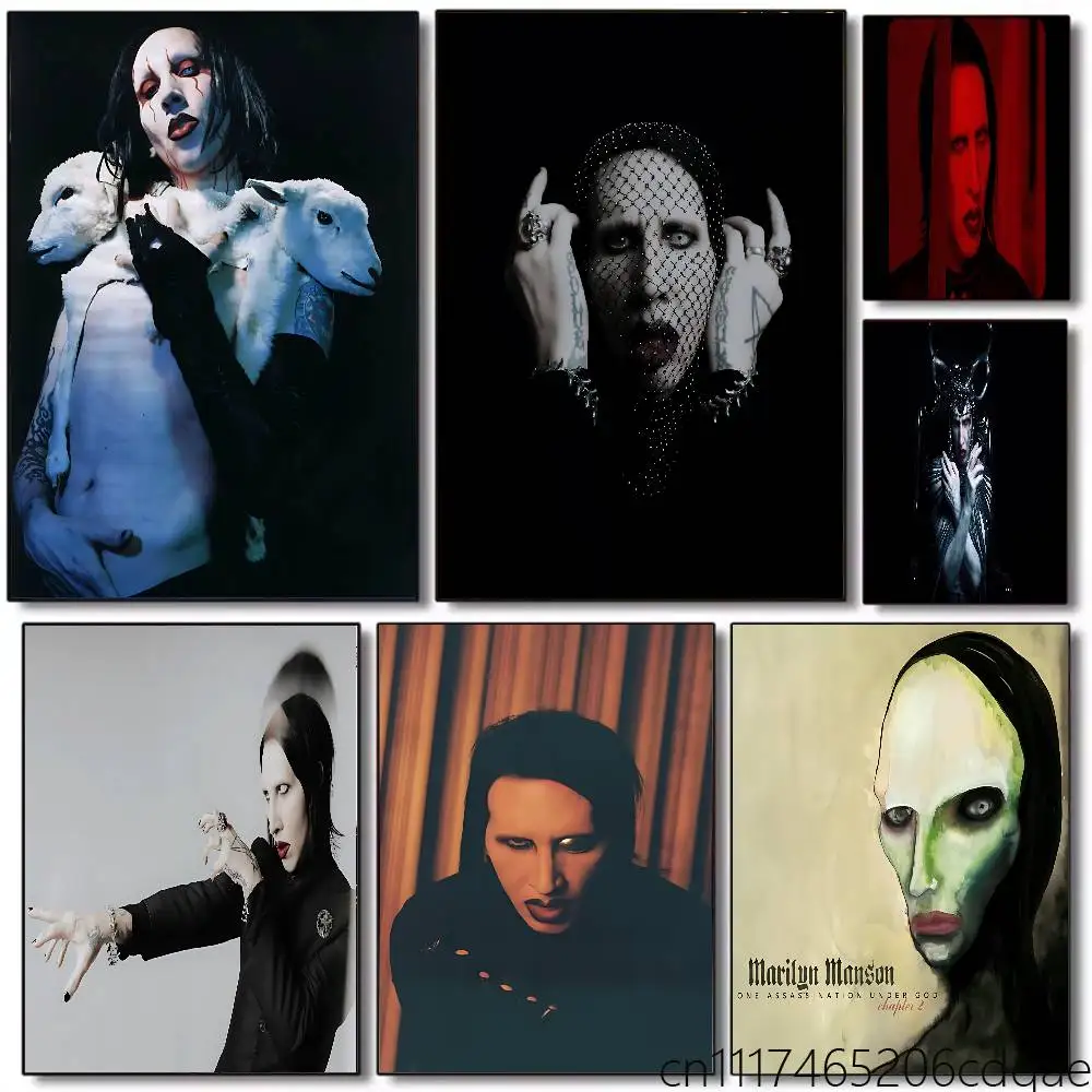FOR Marilyn Manson Poster Wall Art Posters, Texture Paintings, Ideal Gift for Room Decoration