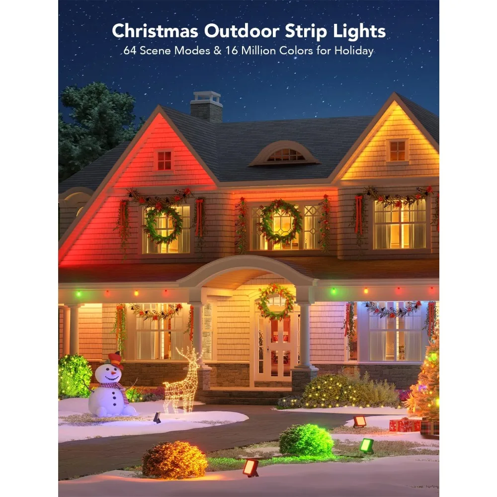 Outdoor LED lights, Intelligent outdoor lights, Application control, IP65 waterproof, eaves, Christmas decoration outdoor lights