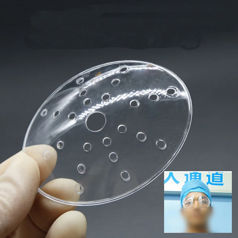 Clear eye mask After eye surgery protection Suzhou Strong Oval scoop shape breathable eye mask with small holes