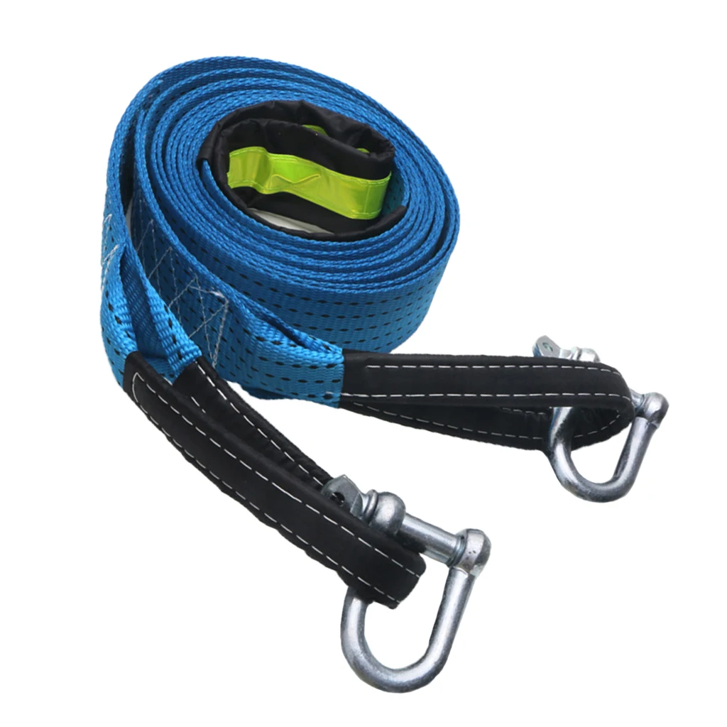 8 Tons Tow Strap Heavy Duty Break Strengthened Towing Rope luminous