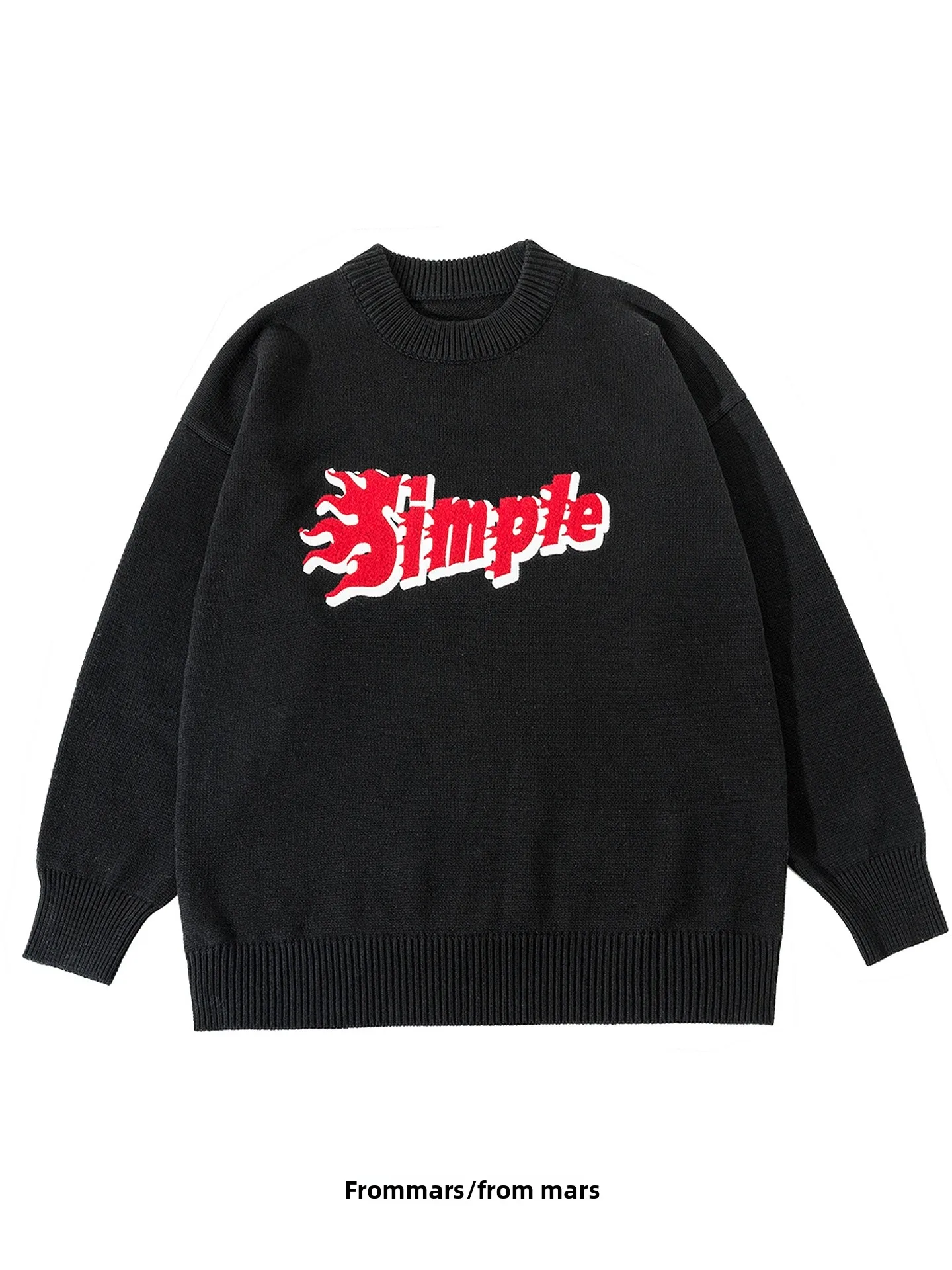 

Casual round Ne Lazy Loose Letter Embroidery Sweater BF Sle from New Design Knitted Sweater for Men And Women