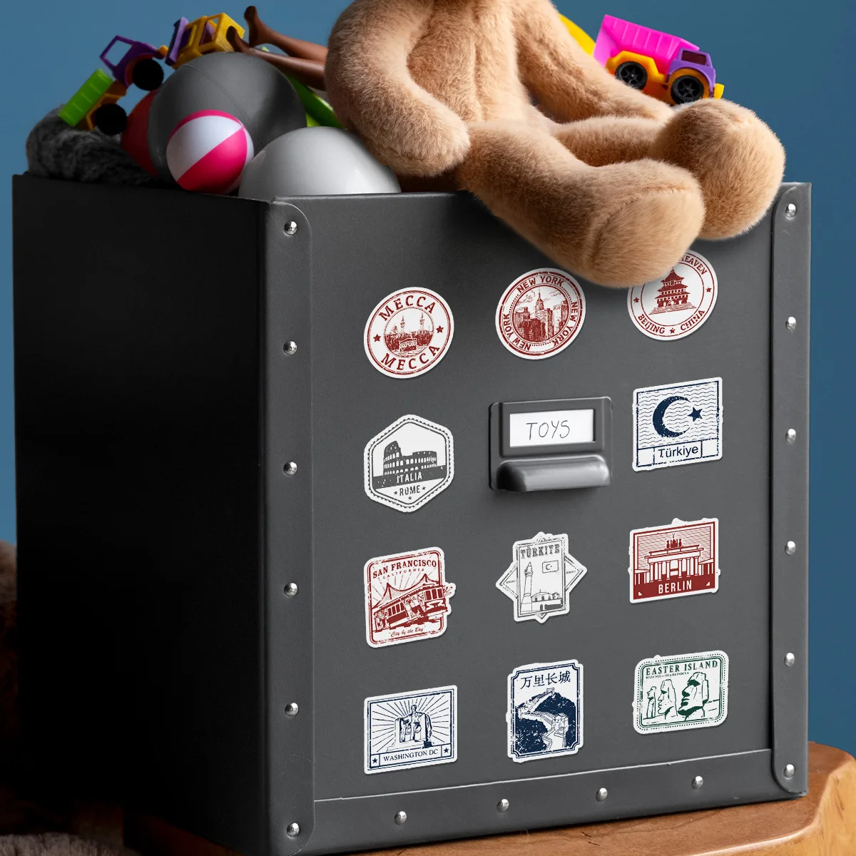 50PCS Funny Postmark Cartoon Stickers Stamp DIY Decoration Toys Suitcase Fridge Laptop Guitar Car Bike Skateboard Graffiti Decal