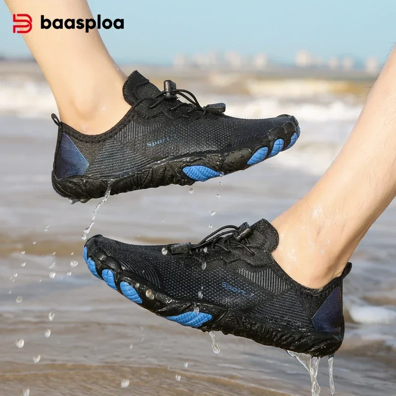 

Baasploa Мужская обувь для воды Модные быстросохнущие пляжные носки унисекс Босиком Мужские кроссовки для плавания по течению Легкая обувь для йоги Аква
