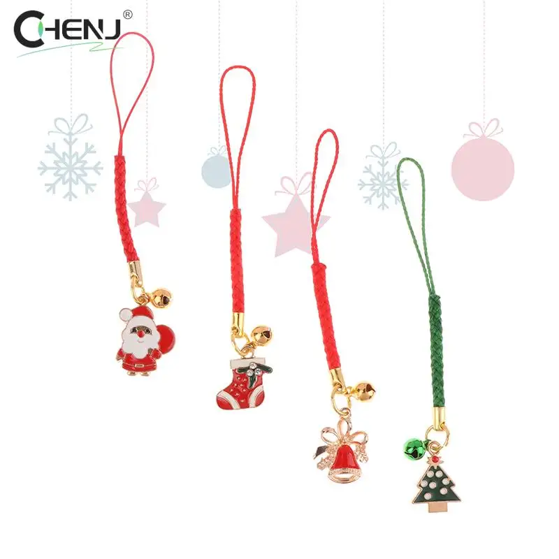 1pcs Christmas Series Lanyard Keychain Phone Charm Students Couple Jewelry Decoration Souvenirs Mobile Pendant Gift