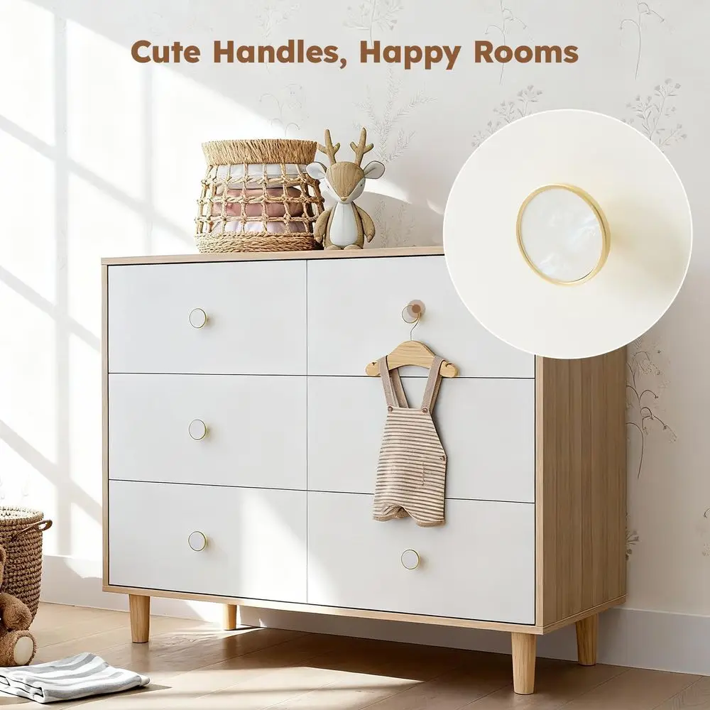 Factory Direct 2026 Dresser for Bedroom, 6 Drawer Dressers with Solid Wood Legs, Baby Dresser for Kids, Storage for Clothes image 5