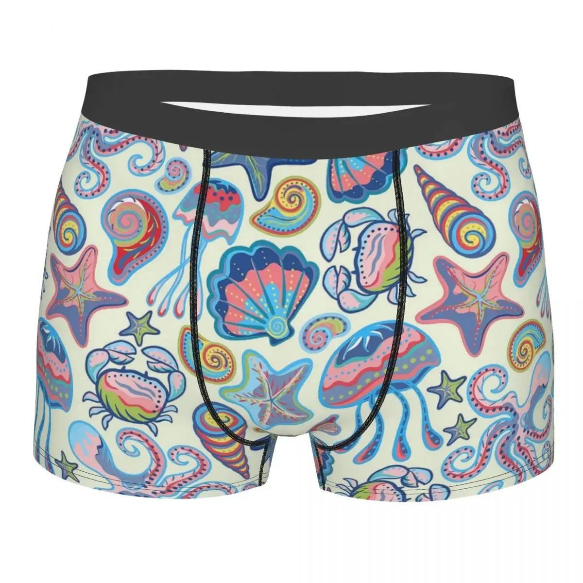 Animals of the Sea Alever Gentle Free and Happy Colour Slip, Culotte en coton, Sous-vêtements pour hommes, Shorts ventilés