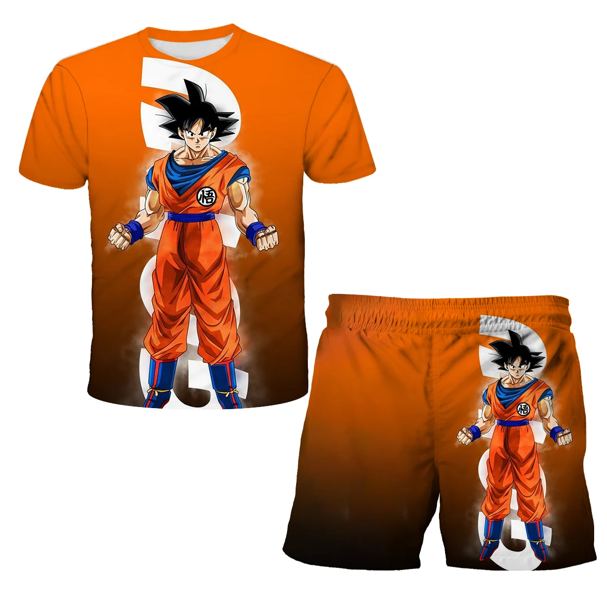 

Japan Anime Goku Boy 3D T-shirt Kids Cosplay Set Dragon Ball Z Summer Top Shorts Breathable Character Gift Children's Clothing