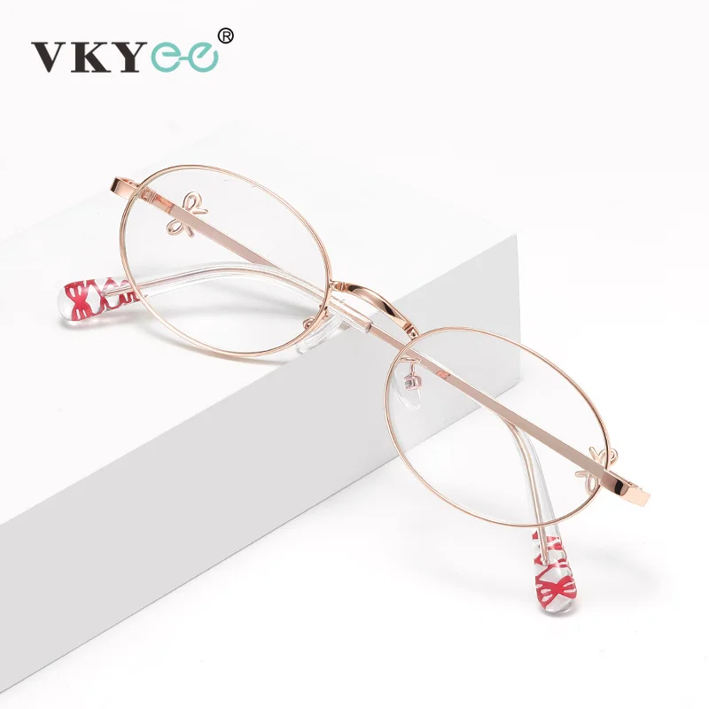 VICKY Fashion Neuheiten Geometrisches ovales, einzigartiges Design Anti-Blaulicht-Lesebrille für Damen, anpassbare Sehstärke LS503