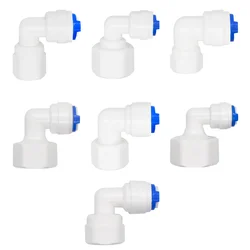 YQBS Elbow 90 degree RO Aquarium Accessories Quick Connector 1/8 1/4 3/8 1/2 3/4 BSP Female Thread Adapter  Combination Tube