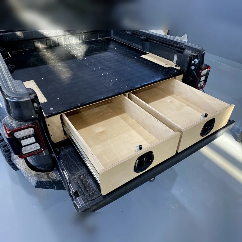 4x4 Car Rear Drawer System Wooden Rear Drawer Storage Box off-Road Car Drawer Storage