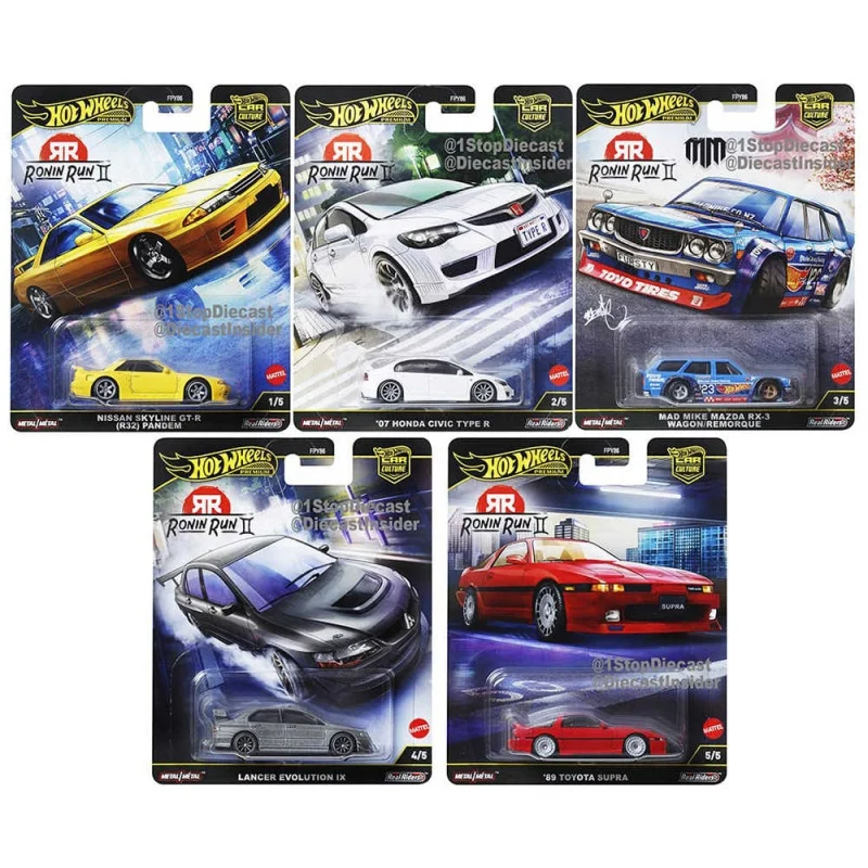 

In Stock 2025 Hot Wheels Premium 1/64 Car Culture Ronin Run 2 Gold Label Car Honda Mazda Nissan Toyota Fpy86 Diecast Vehicle