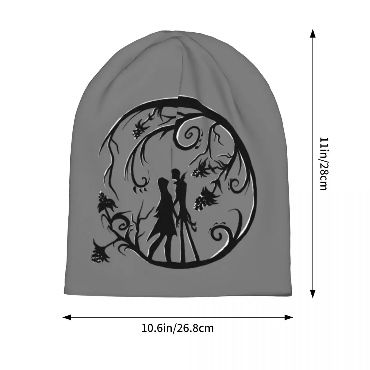 Jack And Sally Silhou Skullies Beanies Hats Warm Autumn Winter Outdoor Cap Knitted Bonnet Caps for Unisex Adult