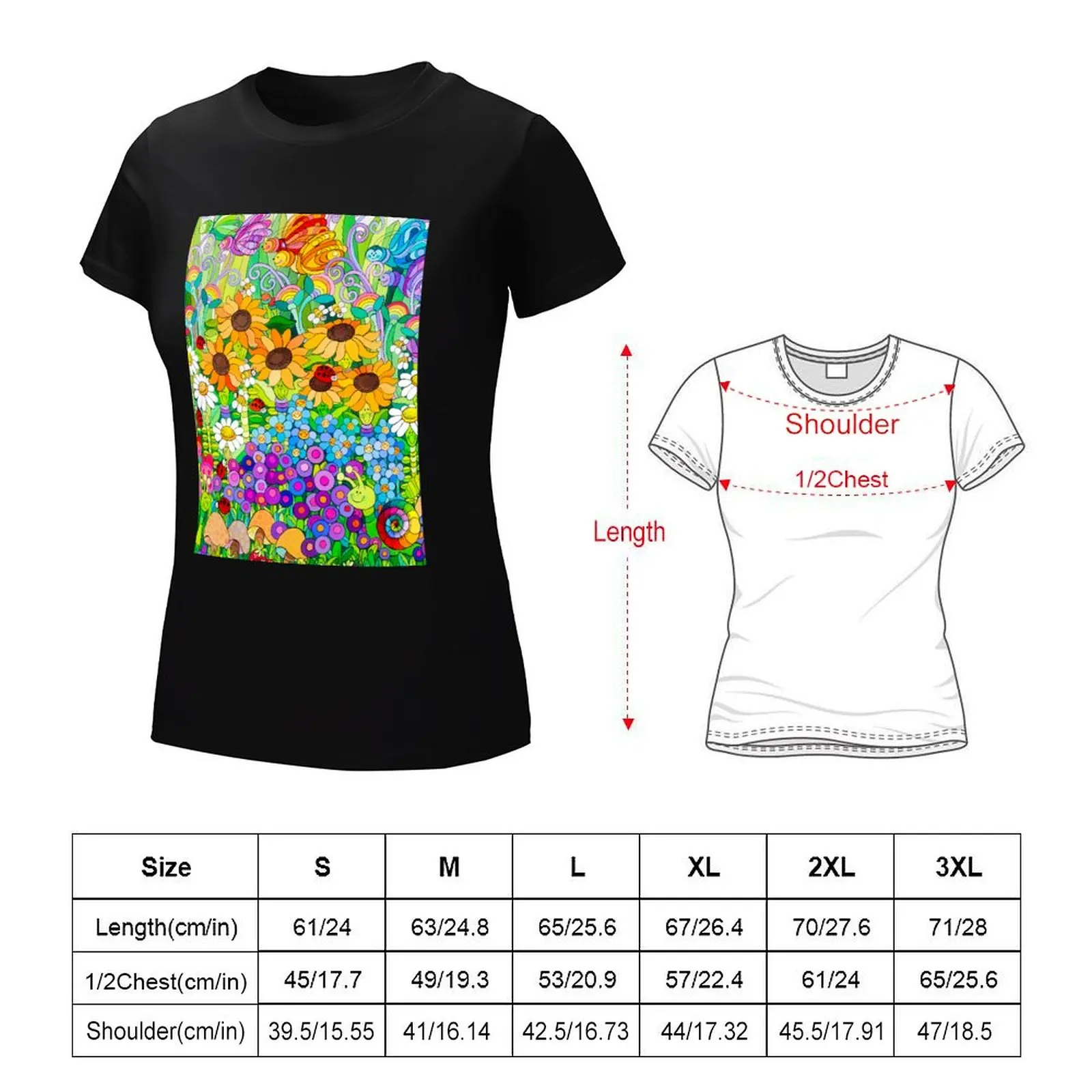 Ladybug Garden II T-Shirt oversized Female clothing t shirts for Womens