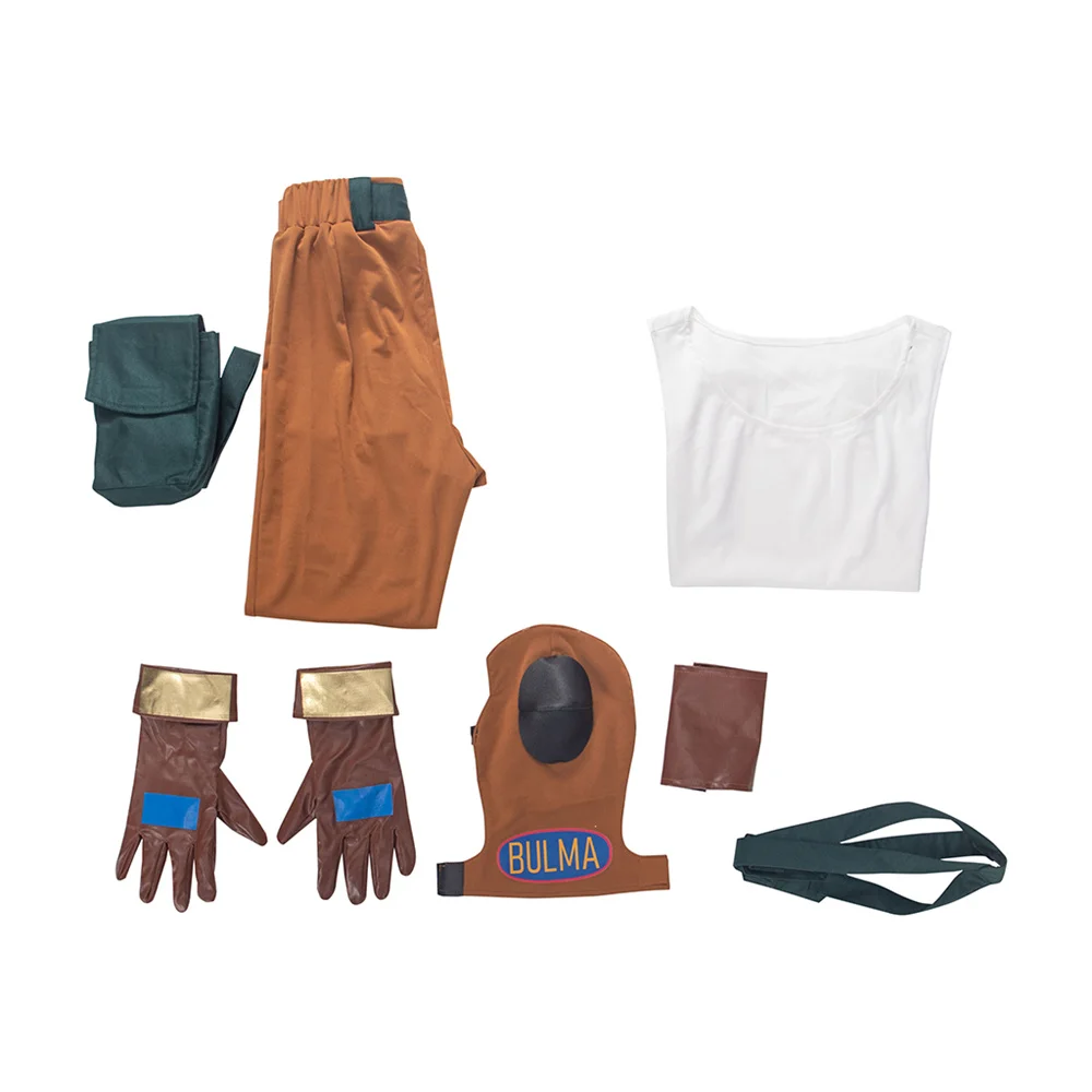 

Bulma Cosplay Costume Women Tops Pants Fancy Battle Uniform Full Set Halloween Carnival Party Outfit