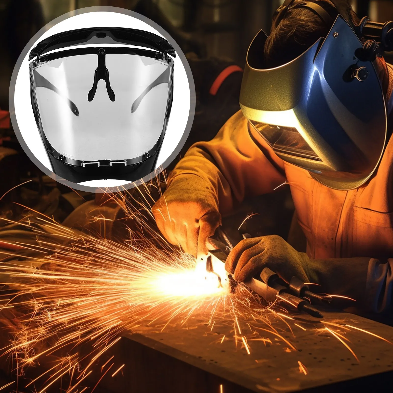 High Transparency Pet Welding Shield Lightweight Full Face Guard for Welders Electric Arc Cutting Grinding Safety Protective