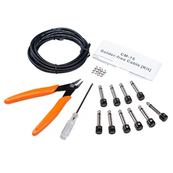 JOYO CM-15 Guitar Cable Solder-free Cable Set 6.35mm Connector 3m PVC Copper Anti-noise Cable Guitar Pedal Cable Kits