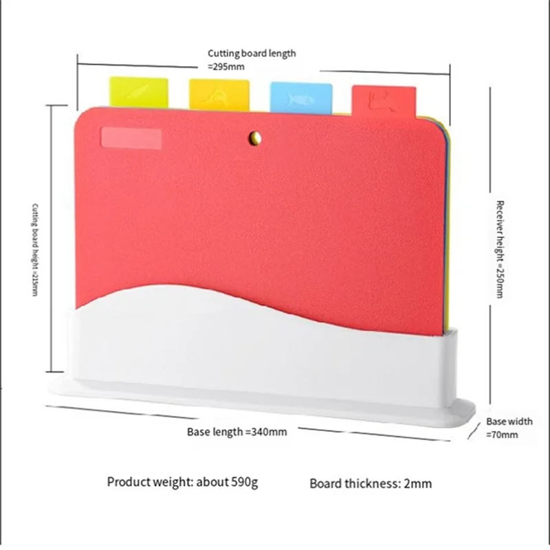ABJY-1Set 유연한 플라스틱 커팅 보드 매트 미끄럼 방지 커팅 매트 품질 커팅 매트 얇은 주방 커팅 매트 세트 + 음식 아이콘
