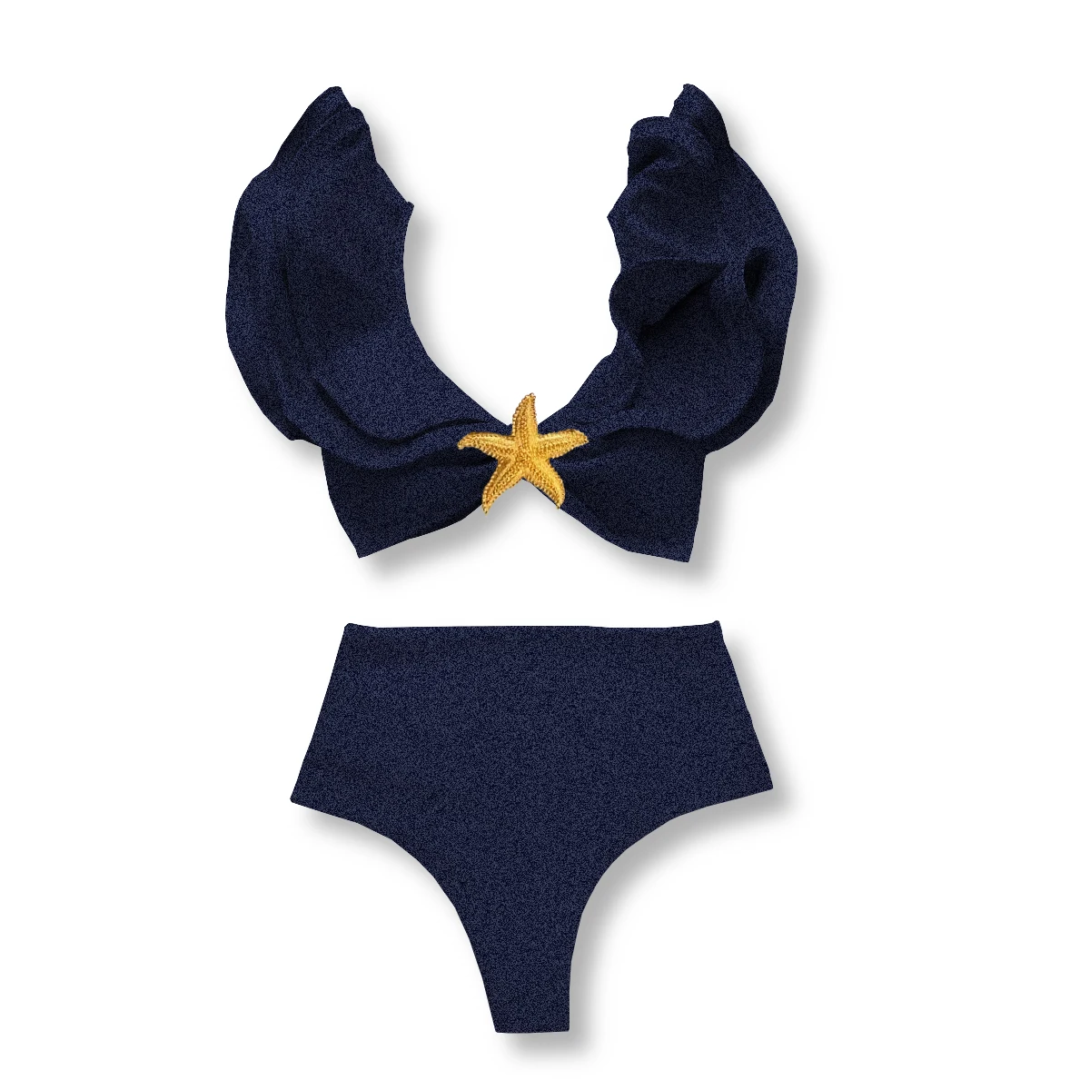 Sporlike V-Neck High Waist Bikini Sets Shoulder Ruffled Sexy Printed Swimsuit Two Pieces Swimwear Women 2025 Bathing Suits image 6