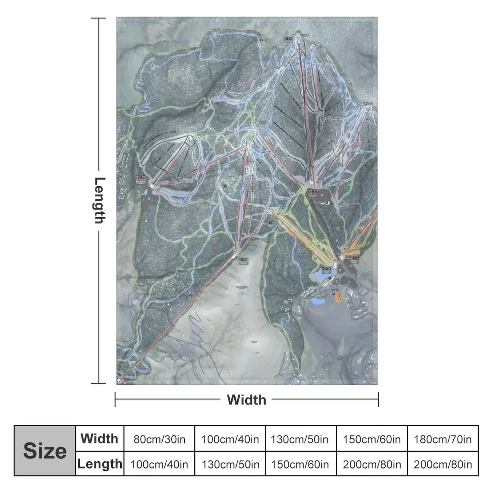 Killington Resort Trail Map Throw Blanket for sofa Plush Soft Plush Plaid Luxury Designer Blankets