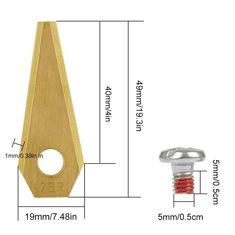 18PCS 49X19X1MM Robot Mower Titanium Replacement Blade Anti-Rust Durable Mower Cutter For  Indego Easy To Install