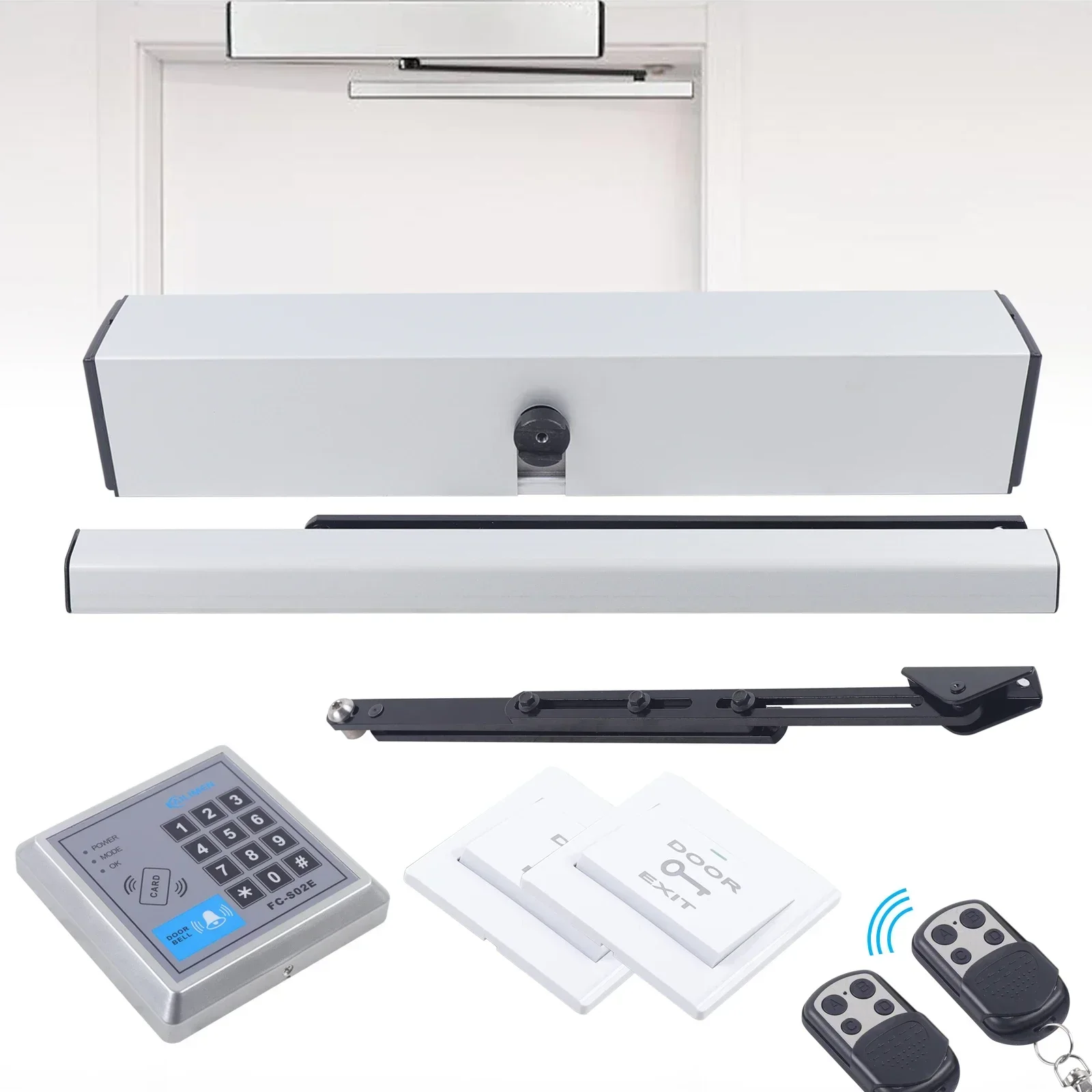 50 W 120° Automatic Door Operator Door Opener Swing Door Closer Swing Door Opener with Locking Function Remote Control