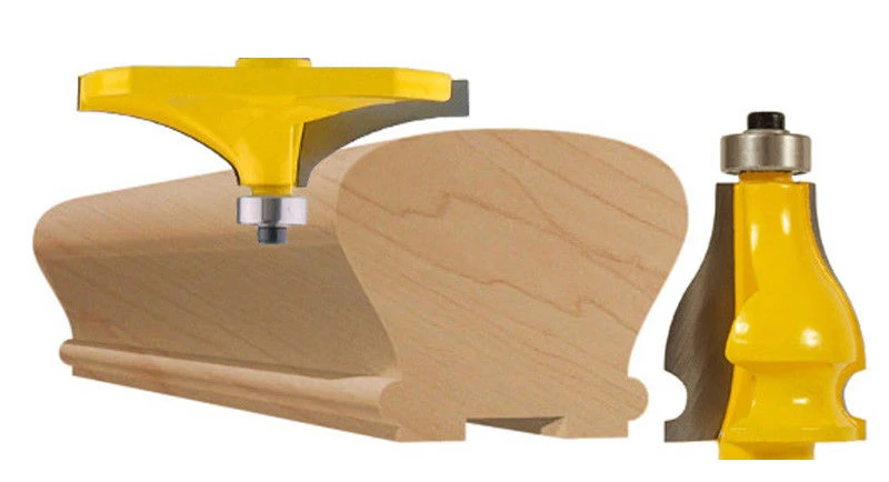 2PC 8mm Shank Thumbnail & Beaded 2 Bit Handrail Router Bit Set Line knife Woodworking cutter Tenon Cutter for Woodworking Tools