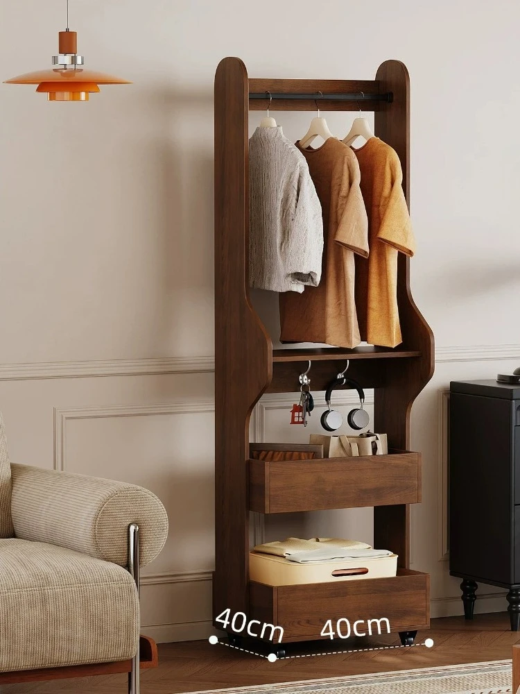 Coat Racks Modern Simple Floor StorageRack Vintage Storage Clothes Rack Shelf Hat Jacket Organizer Wooden Clothes Rack Furniture