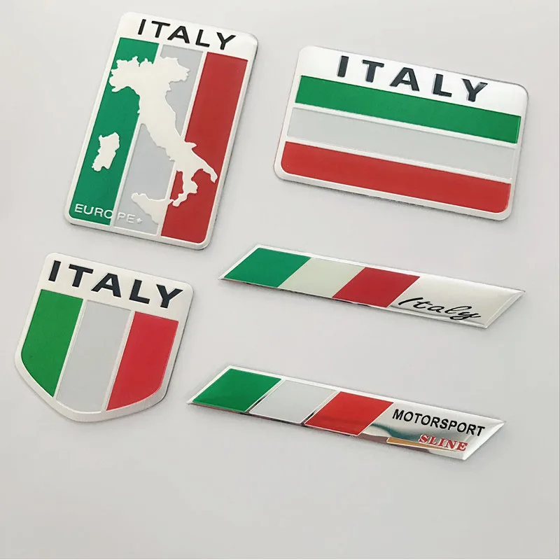 Metal Stickers Italy National Flag Motorsport For Car Motorbike Fridge Latop Universally Decoration