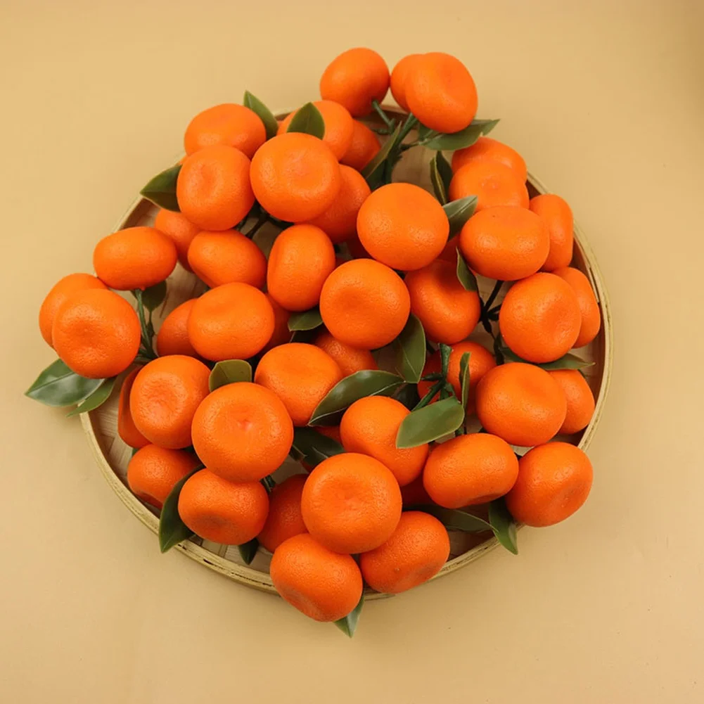 5 paquets d'oranges artificielles de 4,5 cm, faux fruits en mousse, modèles réalistes, accessoires de décoration pour la maison, la cuisine, le magasin et la photographie.