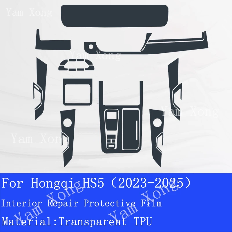 

For Hongqi HS5 2023 2025 Car GPS Navigation Panel Film LCD Gearbox Navigation Screen TPU Protective Protector Decoration Sticker