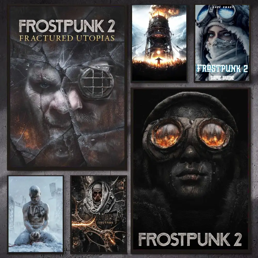Video Game F-Frostpunk 2 dystopian city Poster Modern Aesthetic Cool Premium Decor for Bedrooms and Gaming Rooms
