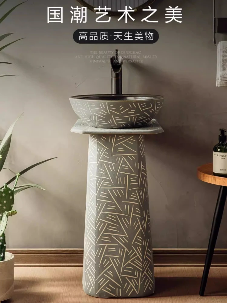 

Small apartment column basin villa garden outdoor courtyard bathroom column basin