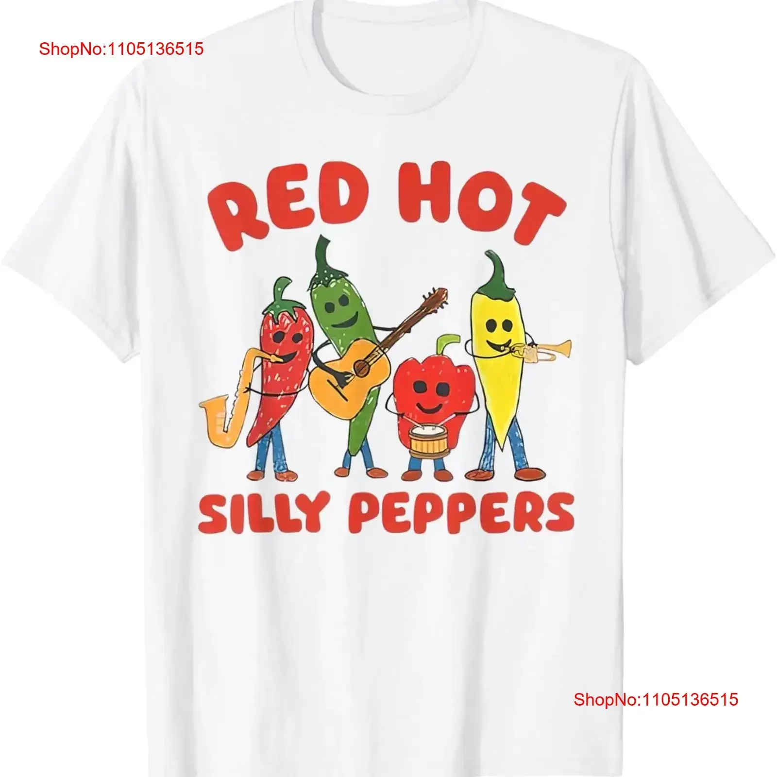 Red Hot Silly Peppers Retro Vintage Chilli Band T Shirt  vintage Washed designer clothes Stylish Versatile homme