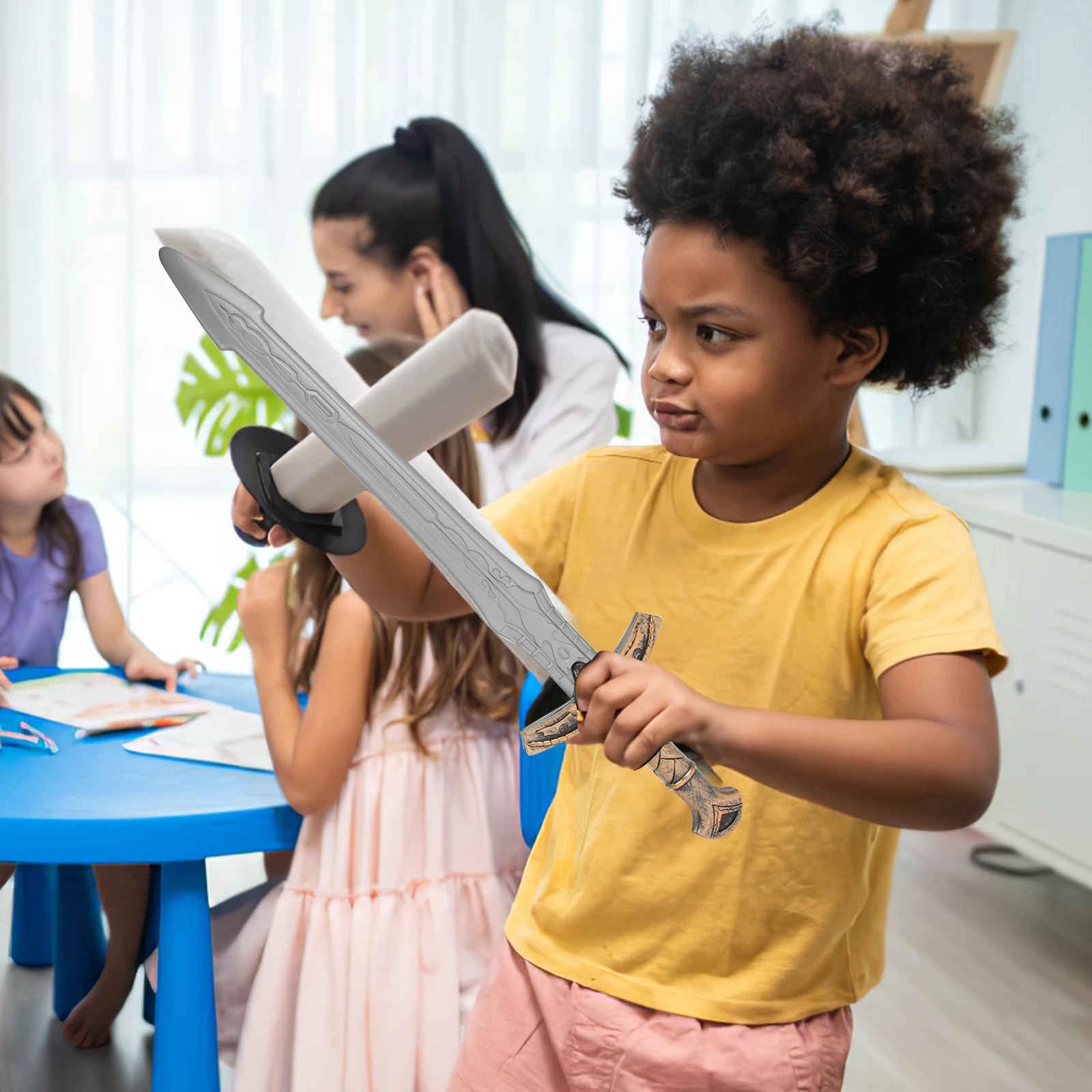 1 satz 1 Set Kinder Ritter Schwert Schlacht Cosplay Zubehör Für Kinder Home Performance Party Bühne Requisiten Spielzeit