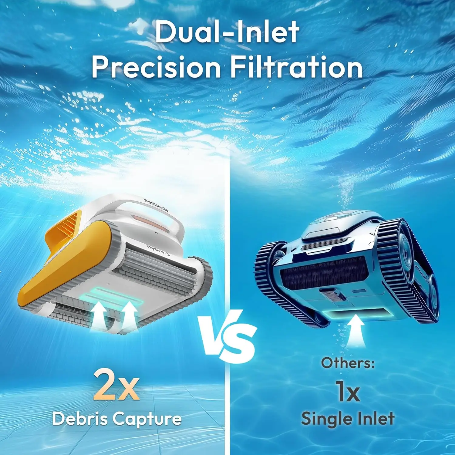 Cordless Robotic Pool Cleaner, Automatic Pool Vacuum for Inground and Above Ground Pools, Lasts 200 Mins, Floor/Wall/Waterline C