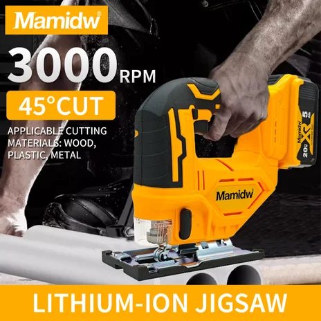 Cordless Jig Saw Tool for Dewalt 20V Battery, Varible Speed, with LED Light, 0°-45° Bevel Cuts, 3-Position Orbital Jigsaw for Wood/PVC/Metal Cutting