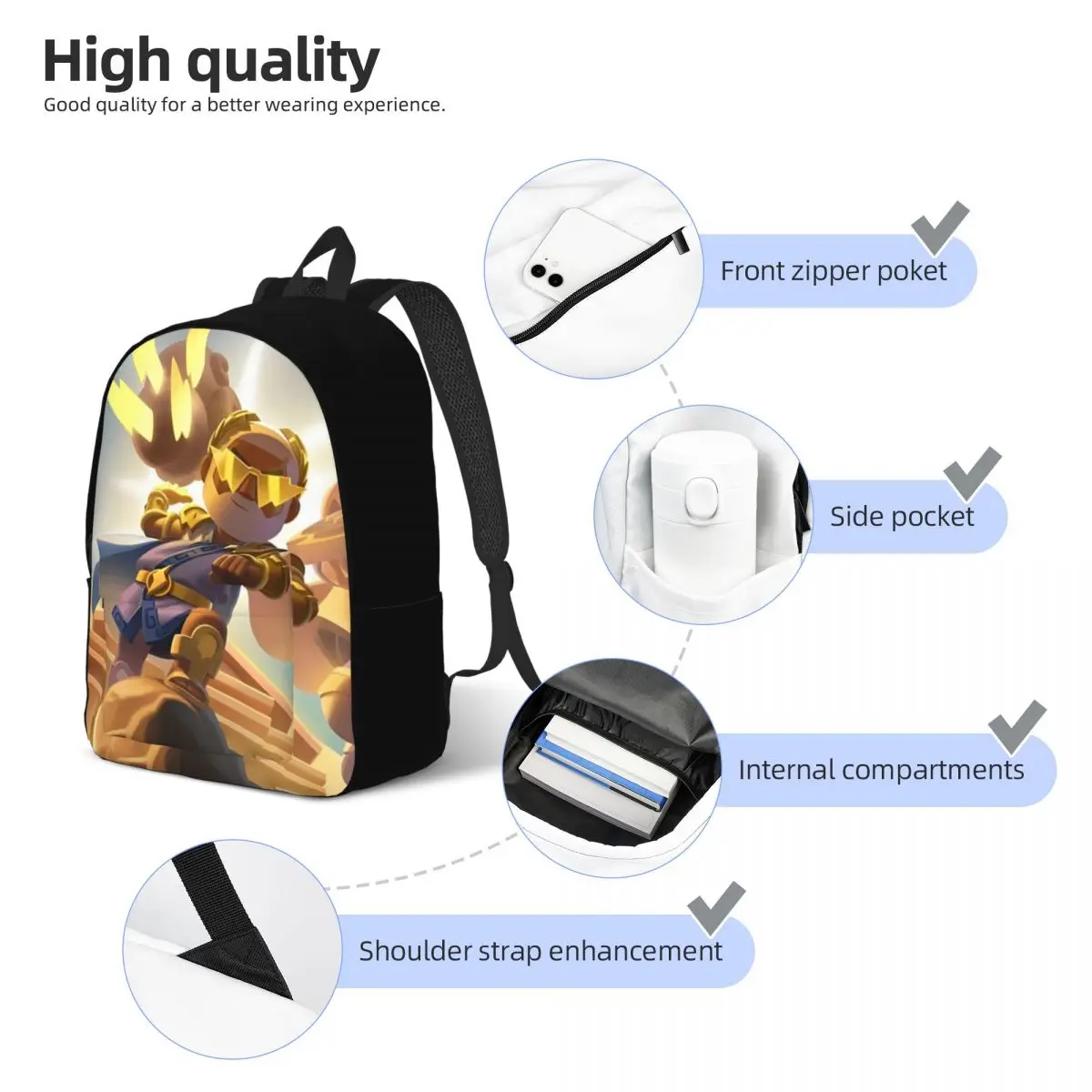 Zeus Brock zaino per ragazzo ragazza bambini studente scuola libro borse gioco di moda Braws-Star Daypack scuola materna borsa da viaggio