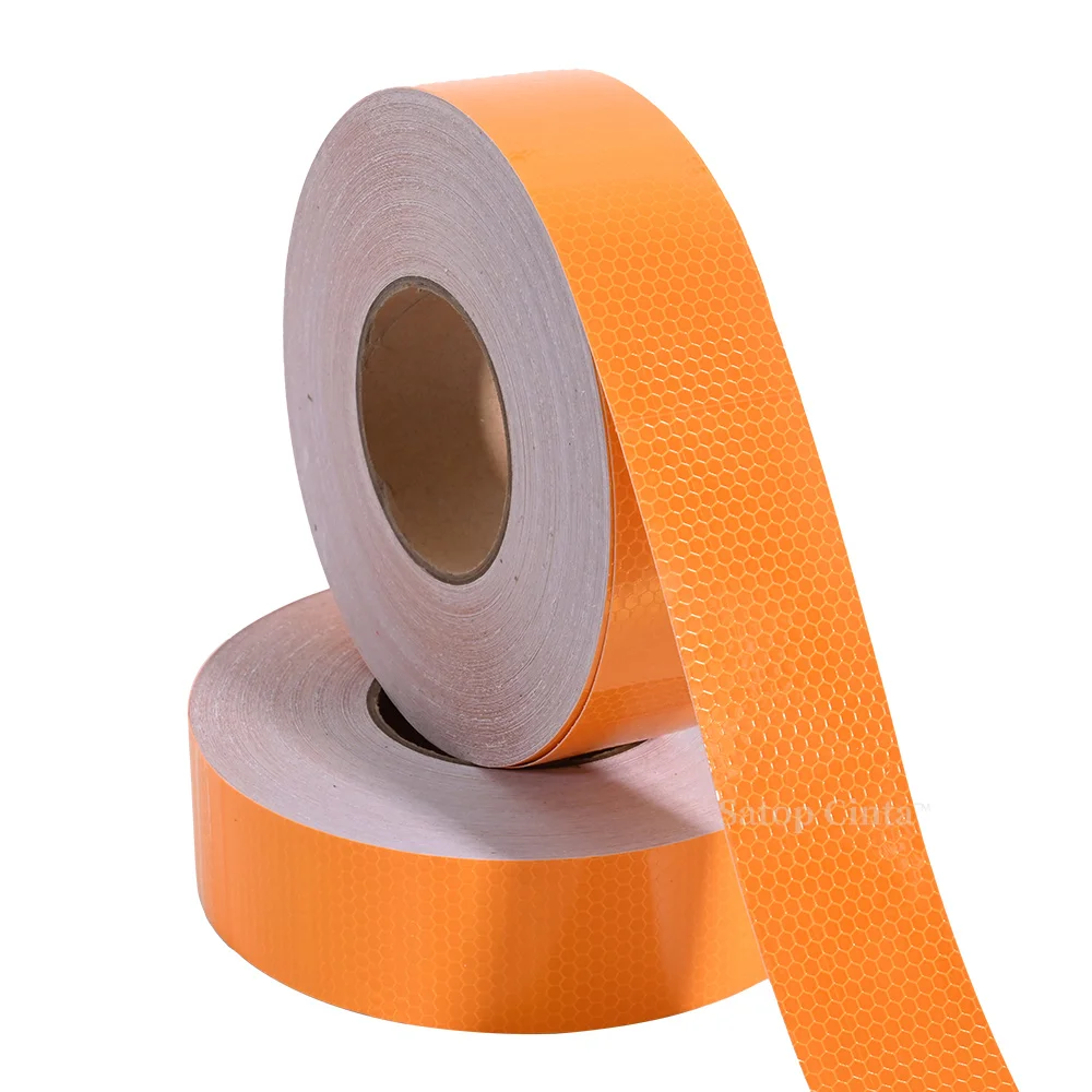 5CMX50M High Visibility Bicycle Reflector Sticker Orange And Yellow Cycling Wheel Rim Reflective Tapes Decal Self-Adhesive Films