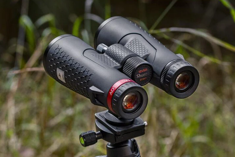 Shuntu Leistungsstarkes 10x50/12X50 ED-Objektiv-Fernglas IPX7 wasserdichtes Bak4-Prisma-Langstrecken-Außenteleskop für Camping, Jagd, Sport – Detail 15