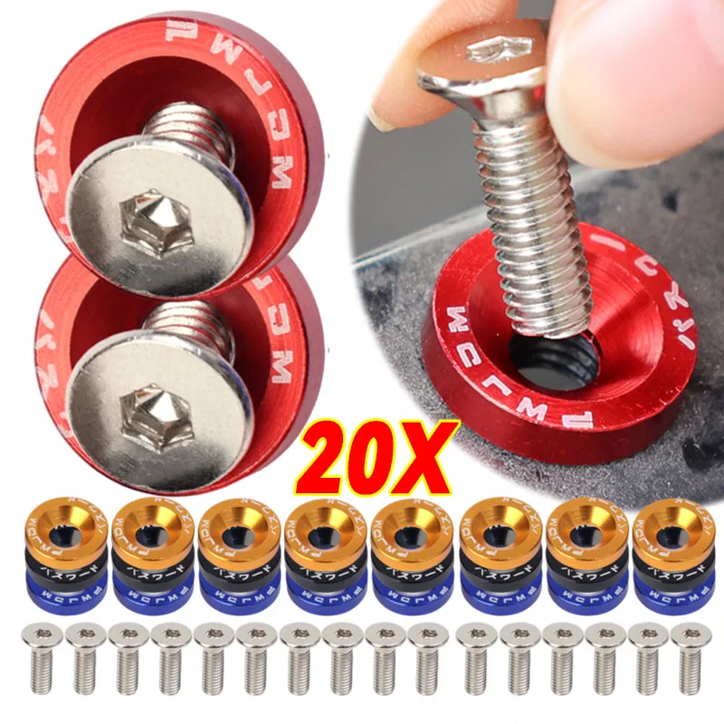 JDM الحاجز غسالات M6 الترباس مجموعة الوفير محرك السيارة تعديل طوقا المسمار الحاجز الألومنيوم مقعر مسامير عرافة السحابة لهوندا