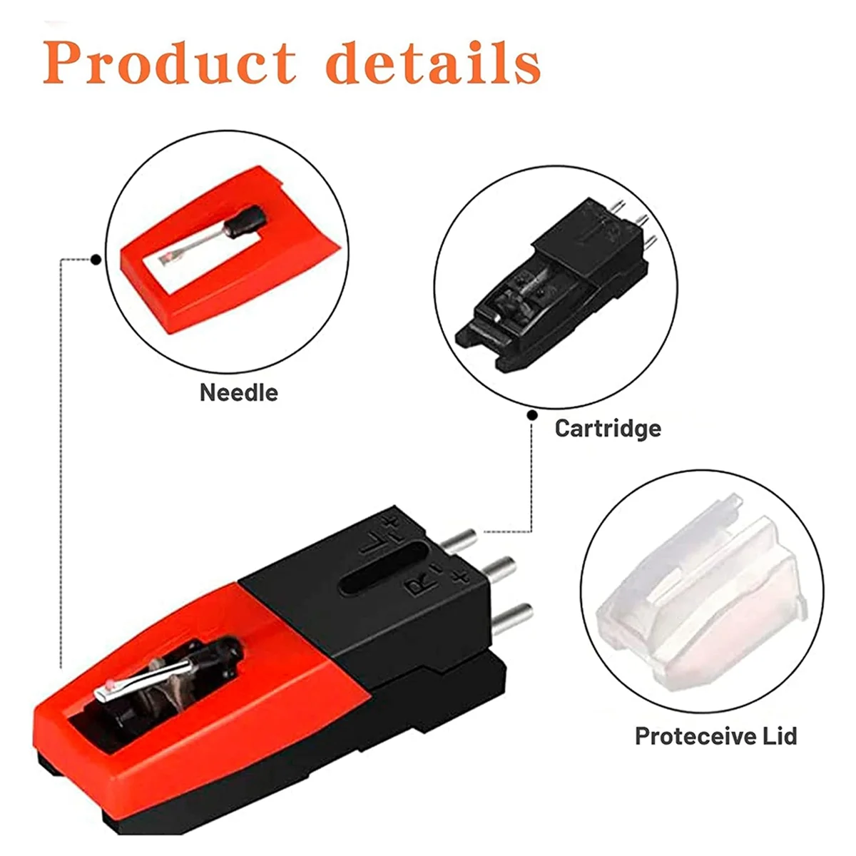 New Phonograph Ruby Stylus Record Player Stylus Vinyl Player Non-Moving Magnet Stylus Stylus Audio Accessories