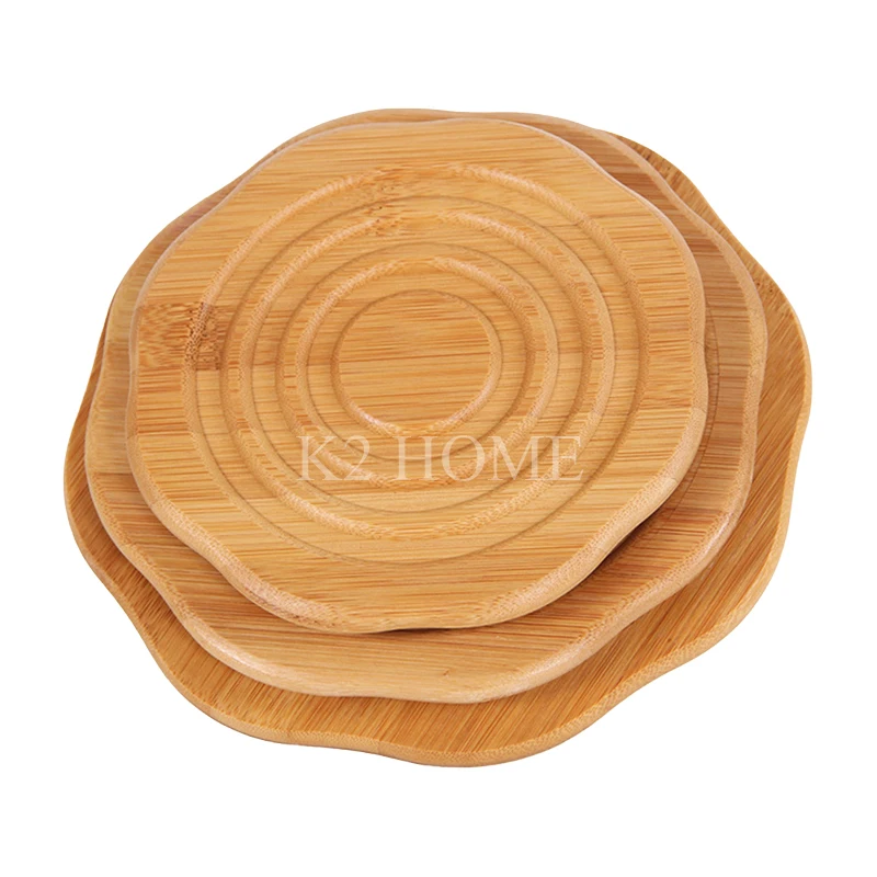 K2 HOME Kitchen Bamboo Hot Pad Mat Trivet Mat Heat Resistant Pad Multipurpose Cup Holder Hot Pot Holder Pad