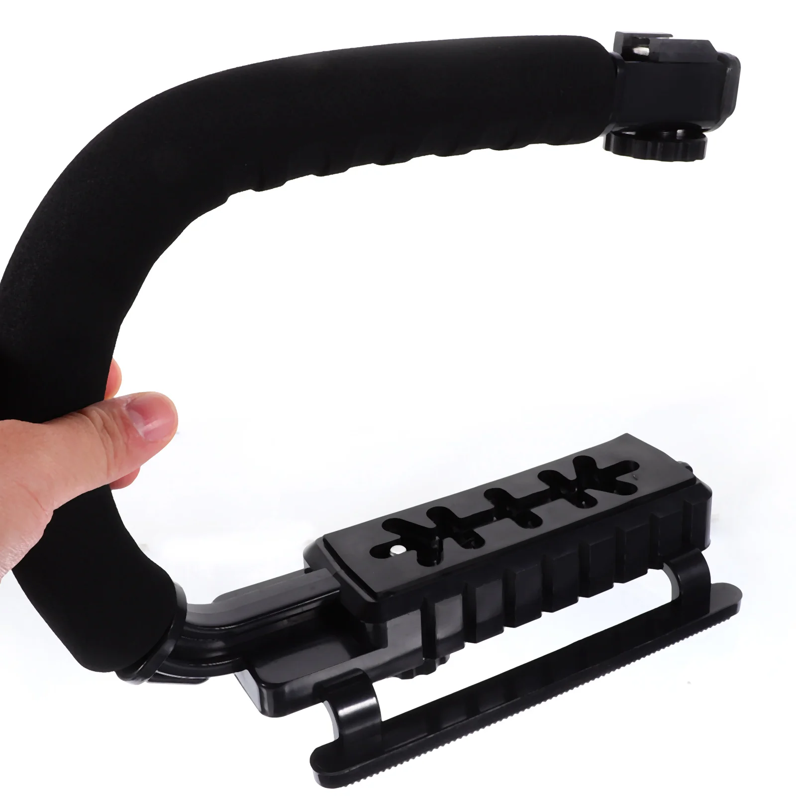 

Multifunctional Camera Stabilizer U-Shaped Bracket for DSLR Smartphones Lightweight Portable Flash Mount Compatible